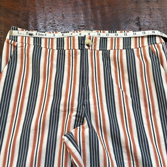 ANTHROPOLOGIE Low-Rise Multicolor Striped Flare Leg Pants · See Measurements - Picture 11 of 15